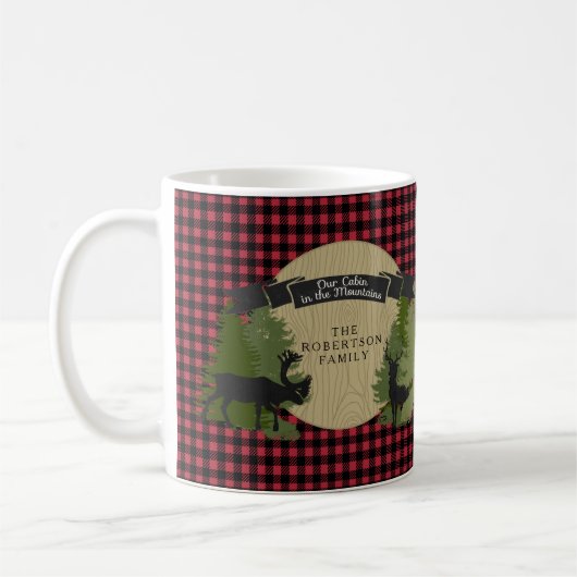 Buffalo Karo Kariert Cabin Red Black Deferwald Kaffeetasse (Links)