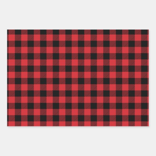 Buffalo Karo Kariert Geschenkpapier Set (Vorderseite 3)