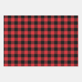 Buffalo Karo Kariert Geschenkpapier Set