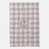Buffalo Karo Kariert Gingham Karo Beige Monogram Geschirrtuch (Vertikal)