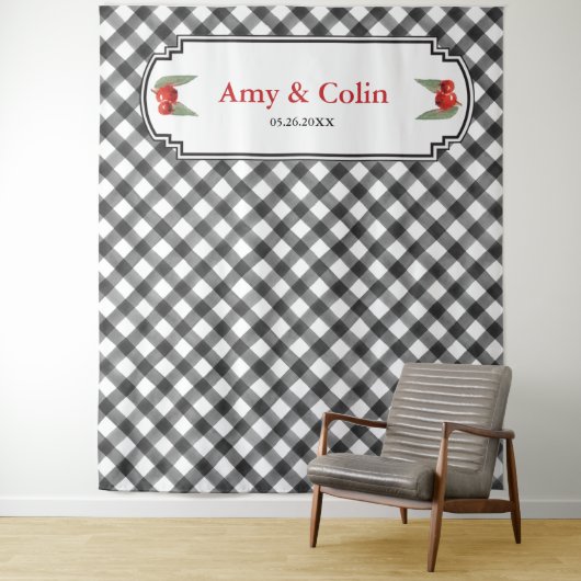 Buffalo Karo Kariert Schwarz & Weiß Polterabend Wandteppich (Beispiel)