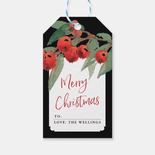 Buffalo Karo Kariert Schwarz & Weiß Rustikale Weih Geschenkanhänger (Vorderseite)