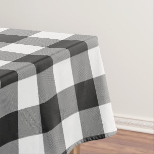 Buffalo Karo Karierte weiße und schwarze Quadrate Tischdecke