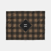 Buffalo Karo Kariertes Farbbraunes Monogramm Fleecedecke (Vorderseite (Horizontal))