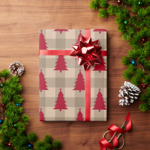Buffalo Karo Kariertes LandWeihnachtsbaum Geschenkpapier