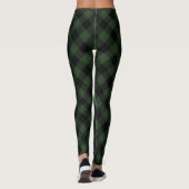 Buffalo Karo Keltisch Grün und Schwarz Kleinere Ka Leggings (Rückseite)