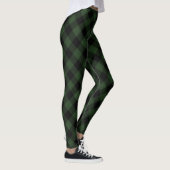Buffalo Karo Keltisch Grün und Schwarz Kleinere Ka Leggings (Rechts)