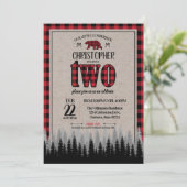 Buffalo Karo Lumberjack Boy's 2. Geburtstag Einladung (Stehend Vorderseite)