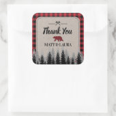 Buffalo Karo Lumberjack Vielen Dank Quadratischer Aufkleber (Tasche)