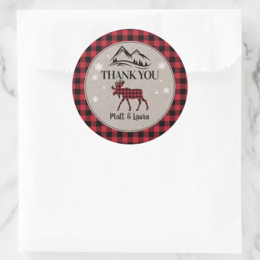 Buffalo Karo Lumberjack Vielen Dank Runder Aufkleber (Tasche)