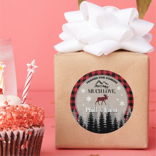 Buffalo Karo Lumberjack Vielen Dank Runder Aufkleber (Party)