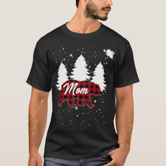 Buffalo Karo Mama Bär Weihnachtsbaum Pyjama Famili T-Shirt