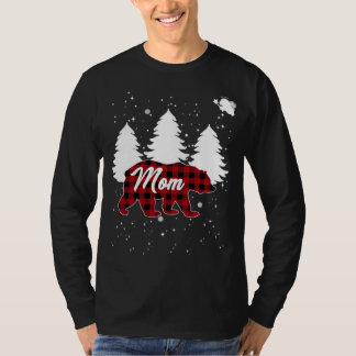 Buffalo Karo Mama Bär Weihnachtsbaum Pyjama Famili T-Shirt