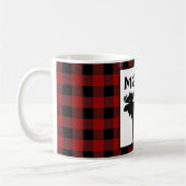 Buffalo-Karo mit Monogramm und Elch-Design Kaffeetasse (Links)