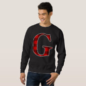 Buffalo-Karo-Monogramm Buchstabe G passend zum Url Sweatshirt (Vorne ganz)
