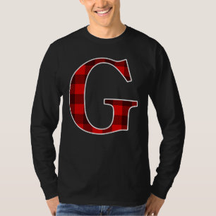 Buffalo-Karo-Monogramm Buchstabe G passend zum Url T-Shirt