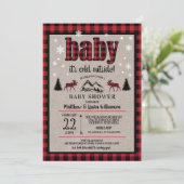 Buffalo Karo Moose Baby Dusche Einladung (Stehend Vorderseite)