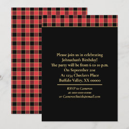 Buffalo Karo Muster Custom Colors SVG Party Einladung