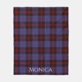 Buffalo Karo navyblau rot Monogramm Name Fleecedecke (Vorderseite)