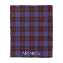 Buffalo Karo navyblau rot Monogramm Name
