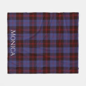 Buffalo Karo navyblau rot Monogramm Name Fleecedecke (Vorderseite (Horizontal))
