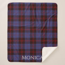 Buffalo-Karo navyblau rot Monogramm Name