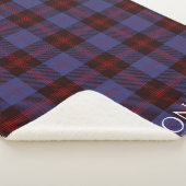 Buffalo-Karo navyblau rot Monogramm Name Sherpadecke (3/4)