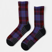 Buffalo-Karo navyblau rot Monogramm Name Socken (Links)