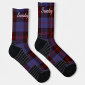 Buffalo-Karo navyblau rot Monogramm Name Socken (Rechts)