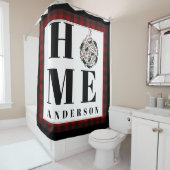Buffalo Karo Ornament "Zuhause" personalisiert Duschvorhang (Beispiel)