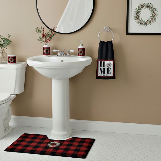 Buffalo Karo Ornament "Zuhause" personalisiert Handtuch