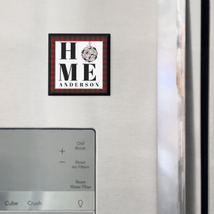 Buffalo-Karo-Ornament "Zuhause" personalisiert Magnet