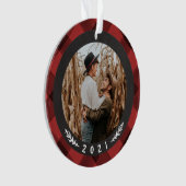 Buffalo Karo Paare Erste Weihnachten Ornament (Vorderseite)