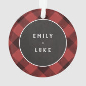 Buffalo Karo Paare Erste Weihnachten Ornament (Rückseite)