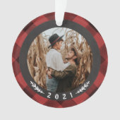 Buffalo Karo Paare Erste Weihnachten Ornament (Vorderseite)