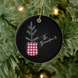 Buffalo Karo Pine Tree Personalisierter Name Keramik Ornament