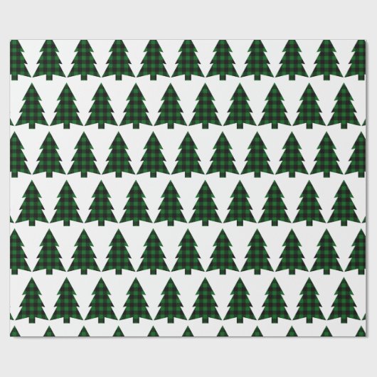 Buffalo Karo Pine Trees Rustikal Geschenkpapier (Flach)