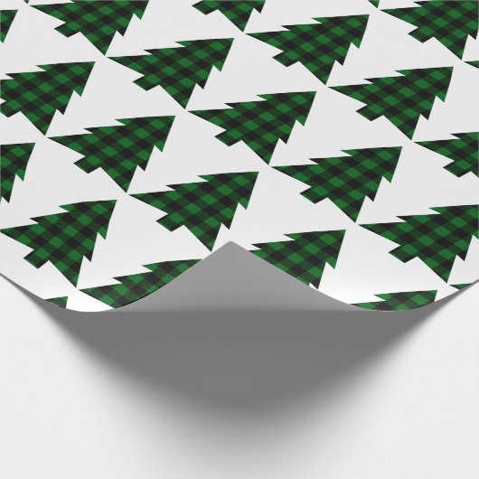 Buffalo Karo Pine Trees Rustikal Geschenkpapier (Ecke)