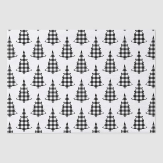 Buffalo Karo Pine Trees Rustikal Seidenpapier (Vorderseite)