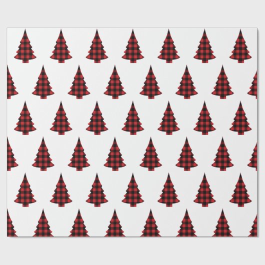 Buffalo Karo Pine Trees Rustikales Packpapier (Flach)