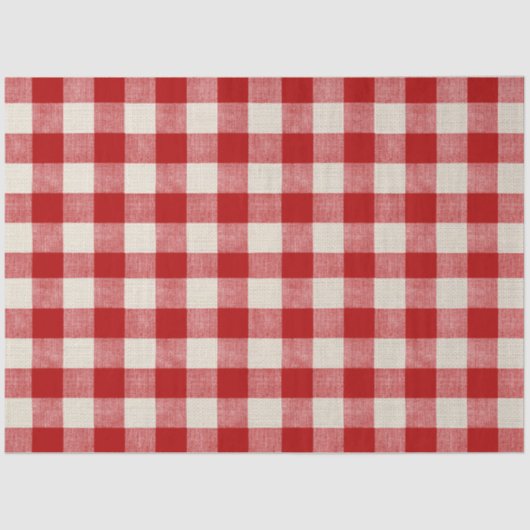 Buffalo Karo Red Decoupage Seidenpapier (Vorderseite)