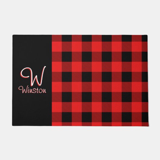 Buffalo Karo Red Doormat Fußmatte (Vorderseite)