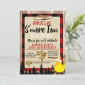 Buffalo Karo Red S mehr Spaß mit Freunden Geburtst Einladung (Stehend Vorderseite)