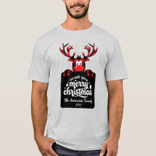 Buffalo Karo Reindeer individuell gestaltetes Weih T-Shirt