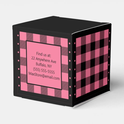 Buffalo Karo - Rosa und Schwarz - klassisch Geschenkschachtel (Rückseite)