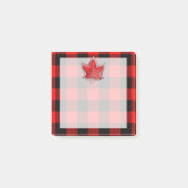 Buffalo Karo Rot und Karierter Ahornleaf Post-it Klebezettel (Vorderseite)