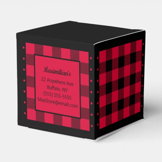 Buffalo Karo - Rot und Schwarz - Lumberjack Herz Geschenkschachtel (Rückseite)