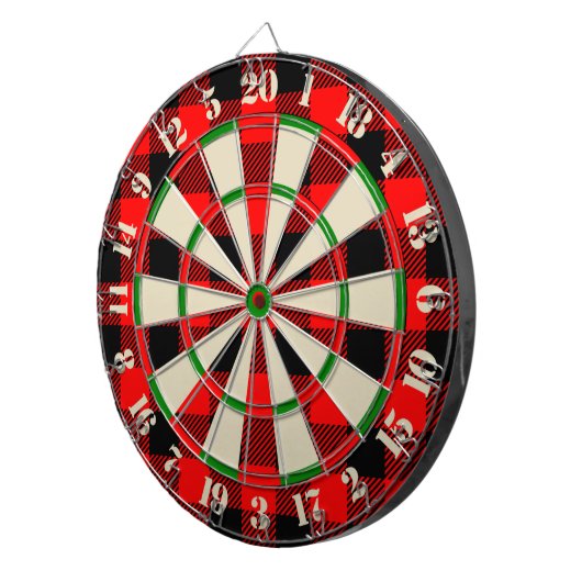 Buffalo Karo Rot und Schwarz Lumberjack Karierte D Dartscheibe (Vorderseite rechts)