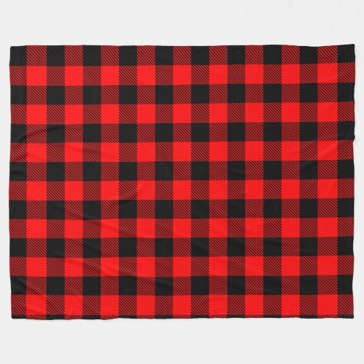Buffalo Karo Rot und Schwarz Lumberjack Karierte D Fleecedecke (Vorderseite (Horizontal))