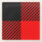 Buffalo Karo Rot und Schwarz Lumberjack Karierte D Glasuntersetzer (Vorderseite)